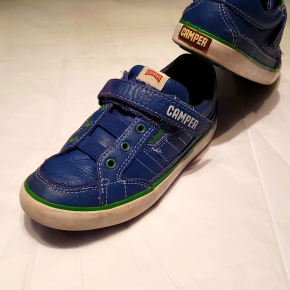 Camper KIDS Pursuit Leather Sneakers 1 Touch Strap Fastening BLUE 29 BOYS - Picture 2 of 13